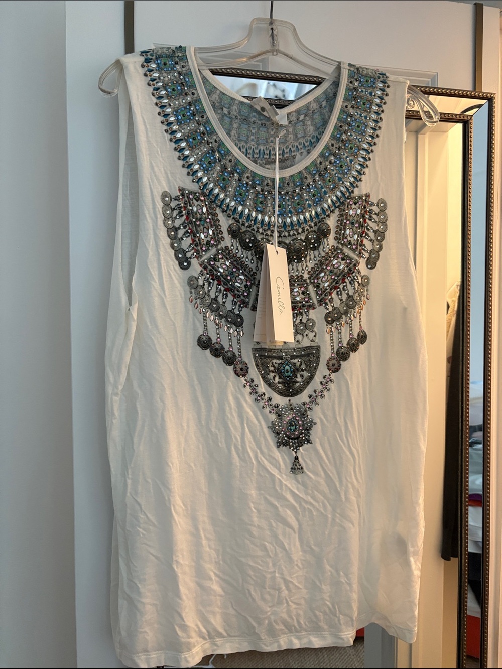 Camilla embellished long top.